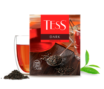 Intense black tea TESS Dark in bags 100pcs. photo