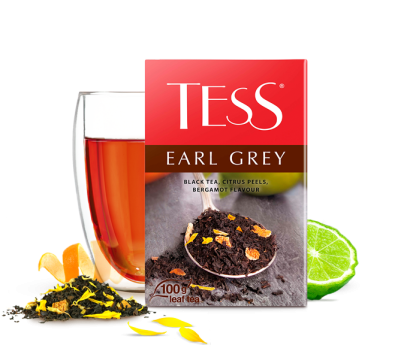 Black tea, citrus peels, bergamot flavour TESS Earl Grey leaf 100g photo