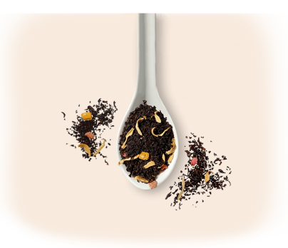 Black tea, mango, lychee flavour TESS Fantasy leaf 100g photo