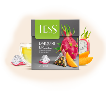 Green tea with dragon fruit flavor and ginger TESS Daiquiri Breeze piramids 20pcs. photo